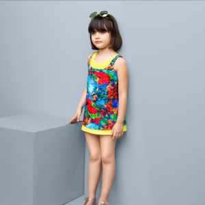 Balneaire Princess Style Childrens Swimsuit Girls One-Piece Swimwear Comfortable Nylon Lycra Fabric Summer Collection