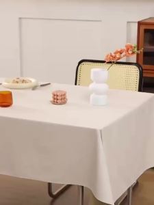 Khăn Trải Bàn Giả Da Cừu Màu Trắng Kem Màu Trơn Chống Thấm Nước Chống Trơn Trượt Phong Cách Tối Giản Dùng Trang Trí Bàn Ăn