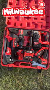 Milwaukee M18 Cordless drill+Impact Wrench+Angle grinder+Rotary Hammer Combination battery*4 220v charger*2