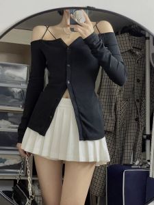 High Waist A-Line Mini Skirt Womens Summer 2025 New Style White JK Skirt Anti-Light Walking Polyester Fiber Gored Skirt