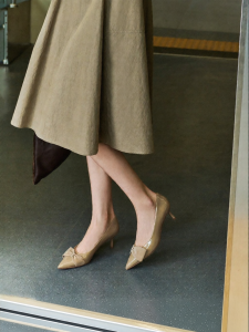 Joy & Peace | Leather Bow Elegant Career Heels 6cm