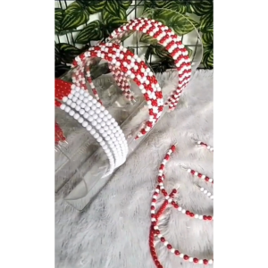 Bando pearl mutiara korea merah putih aksesoris rambut korean style