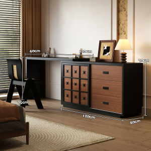 Bed End Storage and Makeup Table Solid Wood Cabinet