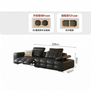 Italic Luxury Zero Gravity Electric Functional Curved Full Grain Leather Sofa