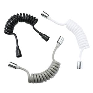 Universal Flexible Shower Hose with Spring Extension Hand Sprayer Pipe Connector for Bathroom Toilet Bidet - Durable Spring Tube