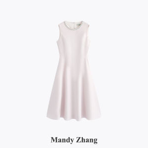 Hepburn Style Heavily Beaded Lace Summer Waist-Cinching Dress