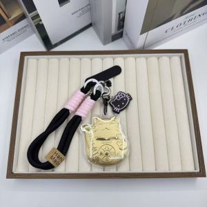 New Arrival Lucky Cat Keychain Pendant Mobile Phone Chain Bag Accessory Gold 999 Keychain Creative Gift Cute Style