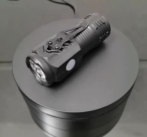 Three eye LED Strong Light Flashlight Mini Multifunctional Rechargeable Protective Tool with Magnet for Outdoor Emergency Use