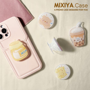 Acrylic Phone Stand New Anti-Fall Cute Bear Cartoon Rabbit Milk Lazy Person Dram Serial Transparent Back Adhesive Ins Niche Women Desktop Support Handheld Portable Retractable Rotation