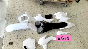 เปลือกวิบาก ชุดสีวิบาก สีขาว KTM150 แปลงใส่125-150ซีซี CRF KLX KTM TTR KX65 KSR MSX DASH รถวิบาก แฟริ่งวิบาก ชุดสีKTM พร้อมเบาะ+ถังน้ำมัน