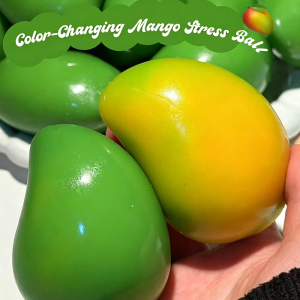Color Changing Mango Squishy Fidget Toy Soft ASMR Sensory Squeeze Ball Anti-Anxiety Stress Relief Fidget Toy for Kids Adults