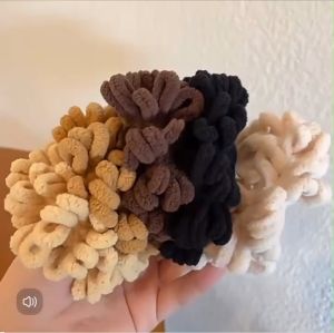 Dây buộc tóc Scrunchies Doudou Cột tóc nữ nữ Chun buộc tóc vải mềm tone màu nâu tây phong cách Hàn Quốc thời trang FQ013