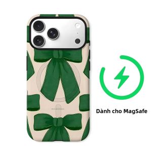 Ốp Điện Thoại iPhone Nơ Xanh Hai Lớp Chống Sốc Chống Xước Chất Liệu PC Mềm + TPU Dành Cho Pro Max Plus Air 11 12 13 14 15 16 17 18