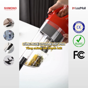 Máy Hút Bụi Cầm Tay SHIMONO SVC-1020 Lực Hút 14000Pa Mạnh Mẽ Tặng Giá Đỡ & 4 Đầu Hút Cao cấp
