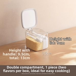 LANJIAOLUO | Moisture-Proof Seasoning Organizer 2-compartments