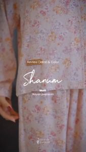 Ghiina Fashion Shanum Set Piyama Wanita Matt Rayon Motif Bunga All Size Peanut GH021