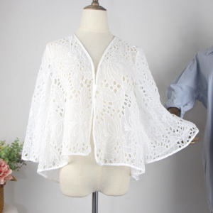 Summer Shawl and Sunscreen Shirt Lady Youthful-Looking Loose All-Matching Smock Cut Out Crocheted Embroider Jacket Fairy Outwear