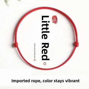 Natural Crystal Strawberry Crystal Womens Lucky Charm Bracelet Red Rope Korean Style Simple Personality Ankle Chain Forest System