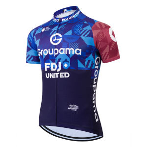 2025 New FDJ Men Top Cycling Jersey Racing Tops Short Sleeve Cyclist Clothes Shirt Maillot Summer Bicycle Bike Wear Shirt