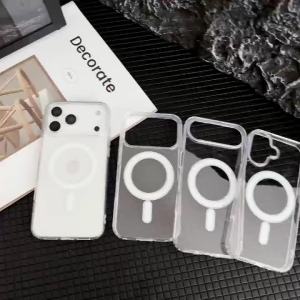 For Magsafe Magnetic Charge Clear Phone Case iPhone 17 Air 16E 15 14 Plus 13 12 Mini XS 11 Pro Max 7 8 SE XR Soft Acrylic Cover