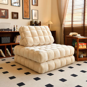 Minimalist Waffle Fabric Bean Bag Sofa Living Room Tofu Block Cream Style Module Combination Sleeping and Lying Tatami
