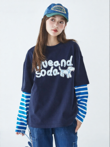 LANQISHUI | Streetwear Cool Fake Two-Piece Cotton T-Shirt