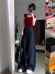 plus Size American Style High Waist Straight Leg Jeans Womens Loose Fit Summer New Arrival Slimming Wide Leg Floor-Length Pants