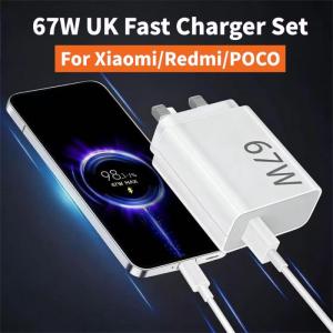 Original Xiaomi 67W Fast Charger Set TurboCharge UK Adapter+6A USB Type-C Cable Combo For Redmi 15 15C 14C 13C A3 Note 15 Pro+ 14 13 12 Xiaomi 17 15 15T 14 13T Pro POCO C75 C71 C85 X5 Pro X6 X7 F6 F7 Pro F8 M6 M7 M8 Phones 33W Fast Charging