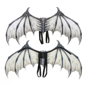 Halloween Black and White Devil Bones Skull Wings Adult Cos Vampire Stylish Dance Party Horror Dress up