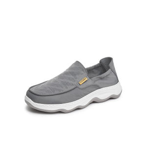 Teenmix Mens Slip-On Canvas Shoes Breathable Casual Footwear Summer New Style Comfortable Flat Heel round Toe Plain Color