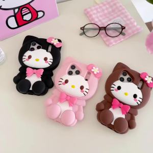 Sanrio | Ốp Lưng Silicon Hello Kitty 3D Sanrio Dành Cho iPhone Vỏ Mềm Hoạt Hình Chống Sốc Tương Thích Với iPhone 13 Pro Max Plus