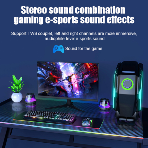 【Ready Stock】Bluetooth Speaker Wireless Speaker with Stereo Sound BT5.3 Colorful RGB Light Portable Handle for Beach/Party/Camping/Outdoor