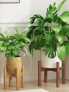 Small Floor Standing Balcony Plant Stand Living Room Flower Stand Green Ivy Succulent Plant Pot Rack Modern Simple Style Bamboo