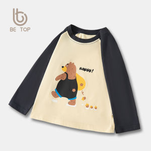 Spring New Arrival: Children's Bear Print Long Sleeve T-Shirt