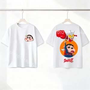 52TOYS | Crayons Shin-chan Children Front Back Print T Shirt Kawaii Boy Girl Short Sleeve Tee Shirt Summer Kids Clothes Anime Colour Tops