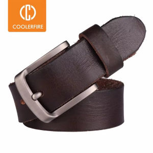 New CCOOLERFIRE Men Belt Full Grain 100% Real Genuine Cowskin Top Layer Leather Soft Jeans Cowhide Belts For Men TM053