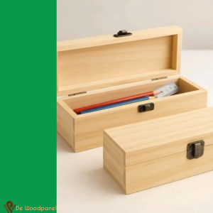 wooden pencil box with clip lock 230mm x 70mm x 55mmH & custom size