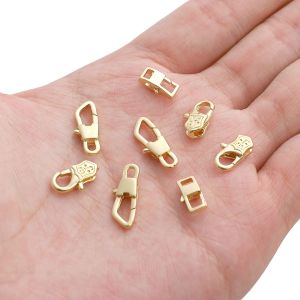 1Pc Copper 14K Gold Plated Lock Catch For Handmade Bracelet Necklace Earring Keychain DIY Craft Jewelry Making Accessories