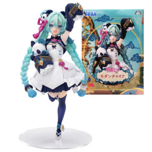 Bandai | Hatsune Miku Desktop Cute Action Figure 18cm Neko T-Shirt Ver. Anime Figurine Kawaii Girl Model Toy Gift