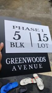 12x12 inch Laser Die Cut/embossed House/Business Plate Number Signage/marker acrylic