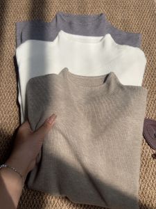 HUOLISI | Oatmeal Colored High Neck Innerwear Sweater