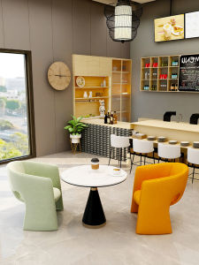 Nordic Light Luxury Artistic Hotel Lounge Business Casual Chair Combination Rest Zone Round Table for Negotiations and Receptions