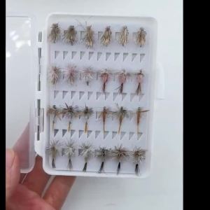 24pcs Dry Flies Set #14 Parachute Adams Dry Fly Elk Hair Caddis Dry Fly Red Humpy Dry Flies Kit Trout Grayling Fishing Lures