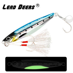 Nearshore เรือตกปลาเลเซอร์แผ่นเหล็กเหยื่อ Night Glow Rapid Sinking Sea Fishing Lure 3d พิมพ์ปลาตะกั่วหล่อยาว