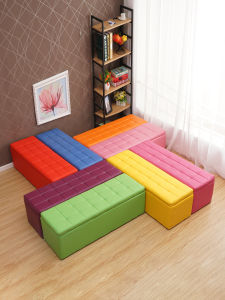 Modern Simplicity Leather Storage Bench for Changing Shoes And Clothes in Clothing Stores Rectangle Shape Suitable for Everyone