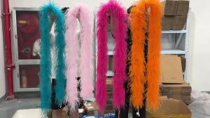 Golden Yellow Ostrich Feather Boa 2 3 4 6 10 Ply 2M Soft Bridal Shawl Scarf for Wedding Bridesmaid Party Gown Dress Decoration