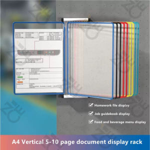 A4 5 Pages10 pages Wall-Mounted Folder Page-Turning Display File Rack Document Rack Standard Operation Instruction