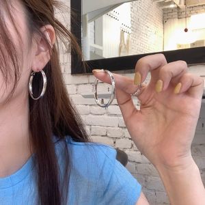 Minimalist Large Hoops Earrings Simple Elegance Unique Design Versatile Jewelry Accessories New 2025 Tio Pepe Alloy Plated Silver Gold