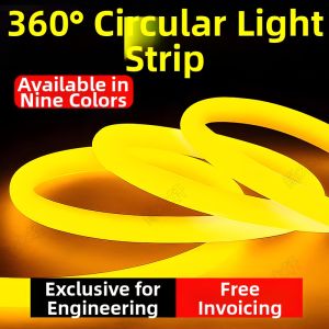 YUANMUXUAN | Dải Đèn Neon Dẻo Tròn Ngoài Trời 360 Độ Chống Nước Sáng