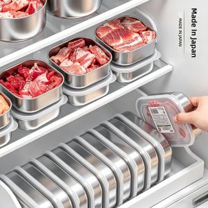L67 Stainless Steel Freezer Container Food Grade Meal Prep Box Fridge Storage L